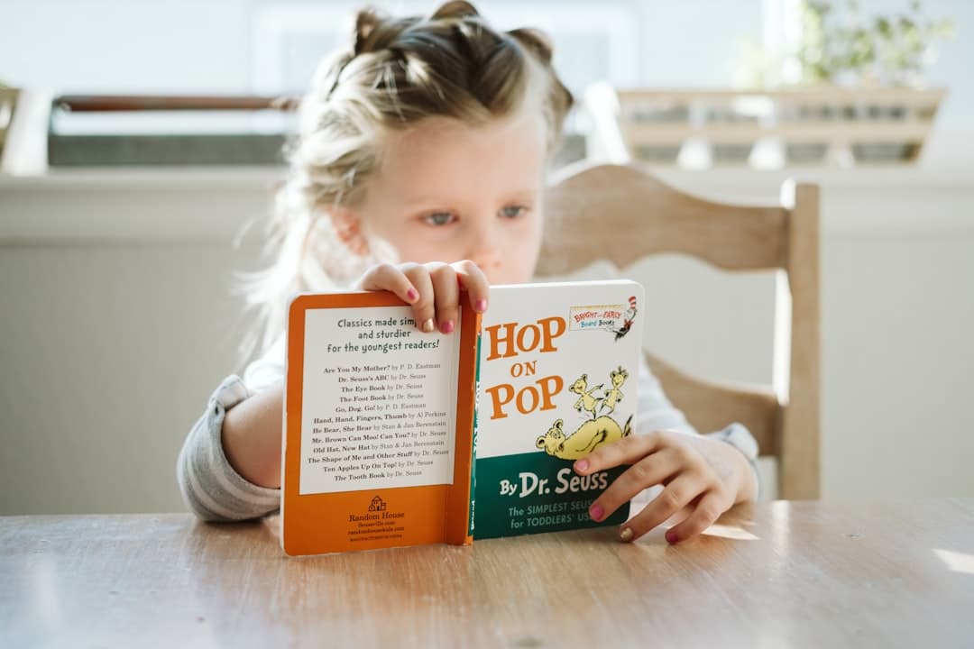 Child reading a book